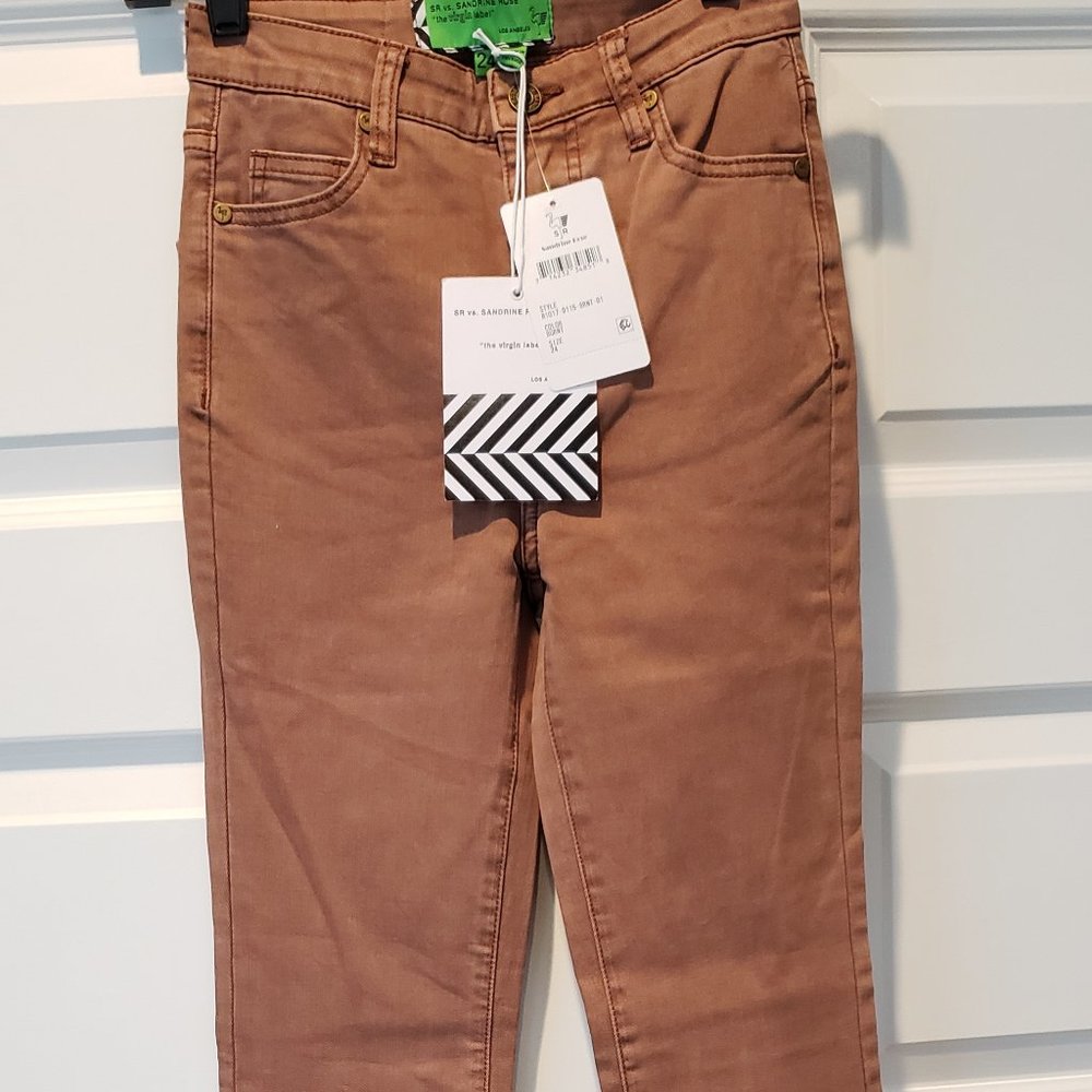 NWT Free People x Sandrine Rose Super Flare Jeans Denim Pants: Burnt  size 24
